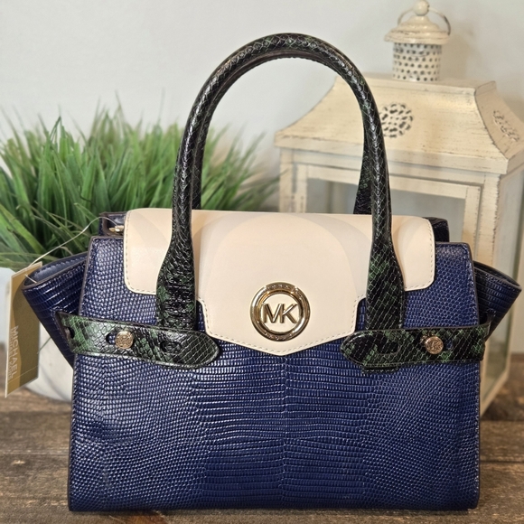 Michael Kors Handbags - Michael Kors Carmen Snake Embossed Satchel